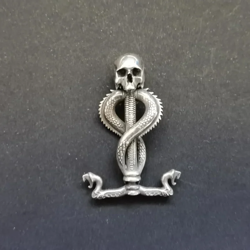 Harry Potter DARK LORD VOLDEMORT pendant silver polished 4.1cm