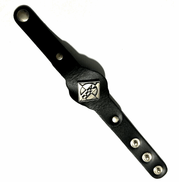 MACHINE HEAD bracelet leather with logo pewter ALCHEMY Poker HeartRock