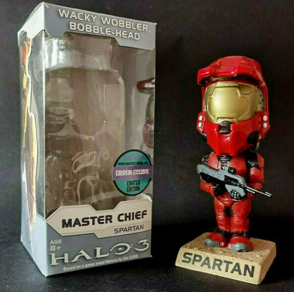 HALO Spartan red colour PVC bobble-head 16cm Funko Wacky Wobbler