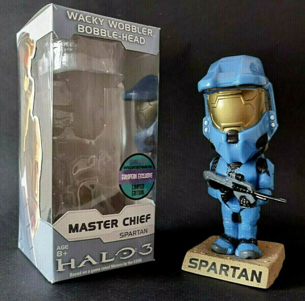HALO Spartan blue colour PVC bobble-head 16cm Funko Wacky Wobbler