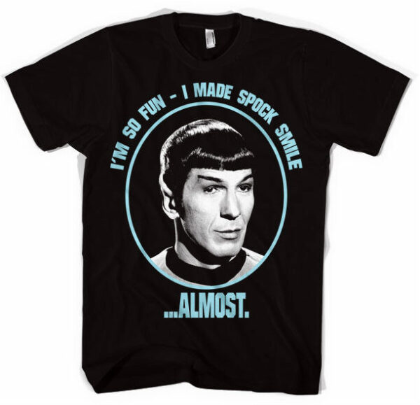 STAR TREK SPOCK SMILE  T-Shirt  camiseta cotton officially licensed