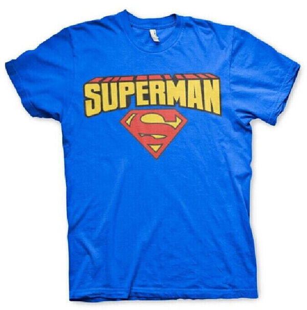 Superman Blockletter T-Shirt cotton officially licensed